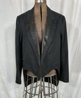  Antique Jacket Tuxedo Swallow Tail Coat Black Chest 40  Wool 19th Original 1800