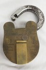 Vintage 1945 Huge Honesty Lock Works Brass Padlock No 10 With Keys 6  X 3 5 8 