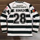 C ronaldo  28 Sporting Cp Home Jersey 2001 03 Long Sleeve Men   s Jerseys  Size M
