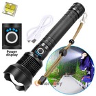 120000lms Super Bright Xhp50 Led Flashlight Usb Rechargeable Tactical Zoom Torch
