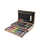 145 Piece Deluxe Art Set Wooden Art Box   Drawing Kit With Crayons Oil Pastels  