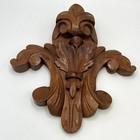 Antique Carved Oak Wood Reclaimed Corbel Ornate Medallion Pediment