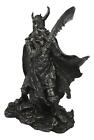 Viking Berserker Warrior With Bull Horn Helmet Wielding Sword Statue 10 h
