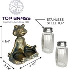 Yoga Frog Salt And Pepper Set With Glass Shakers     Whimsical Meditating Ze