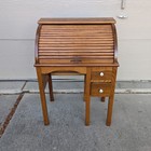 Antique Rustic Wood Child Student Roll Top Secretary Writing Desk - Kids