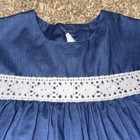 Vtg Kate Greenaway Dress Girls 2t Navy Blue Crochet Lace Pleated Holiday Sailor