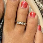 0 15ct Round Simulated Diamond Women s 4 Stone Toe Ring 14k Gold Plated Silver