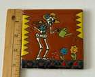 Mexican Talavera Style Ceramic Tile Day Of The Dead Skeleton Gardening Calavera