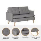 Modern Upholstery 2 Seater Sofa For Living Room Loveseat Sofa For Bedroom Gray
