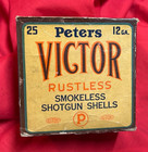 Peters Victor Rustless Smokeless 12 Ga  Shotgun Shell Box Nice Graphics   empty 