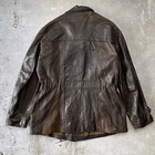 Vintage 1930s 40s German Horsehide Leather Car Coat Riding Jacket Moleskin Liner