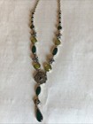 Vintage Antique Style Green Glass Cabochons   Rhinestones 