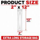2x12 Clear Zip Lock Bags 4 Mil Reclosable Poly Bags Heavy Duty Long Parts