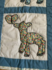 Hand Embroidered Sewn Block Lamb   Butterfly Baby Quilt Blanket 44in X35in