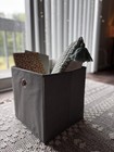 Room Essentials Gray Fabric Storage Bin Cube Organizer 11    Foldable Basket New