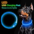 Rechargeable Led Light-up Flash Glow Collar Dog Pet Safety Micro Usb Adjustable