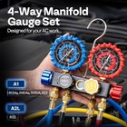 Hvac Ac 4   way Manifold Gauge Set W  5ft Hoses R134a R410a R22 R32 R404a Tool Kit