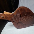 Vintage Antique Art Carved Wood Shaker Style Fireplace Bellows Blower 19x8   