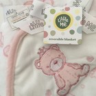 New Baby Blanket White And Pink Teddy Bear Appliqu     Little Me