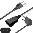 Eu Power Extension Cable 2-prong European Ac Power Extentension Cord Eu Power Co