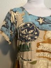 Vtg Y2k Jams World Les Chats Cat Stars Tan Blue Midi Hawaiian Dress Pockets Sz s