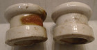 Old Original Lightning Rod Weathervane Porcelain Spool Brace Insulators Pair  5