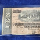 1864  10 Csa Confederate States Of America Ten Dollar Civil War Currency Note