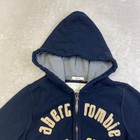 Kids Abercrombie Fitch Navy Blue Zip Up Hoodie Sweatshirt Size L