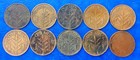 Lot Of 10 Israel Palestine British Mandate 1 Mil Coins 1927-1946 - Lower Grades