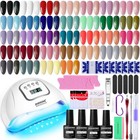 32 Colors Gel Nail Polish Kit With Uv Light   Adhesive Bottles - Soak Off Manicu