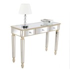 Three Drawers Mirror Table Dressing Table Console Table in Stock