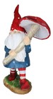 Large Whimsical Garden Gnome With Giant Toadstool Mushroom Umbrella Figurine