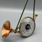 Vintage Daymaster Brass Copper Horn Aneroid Barometer Weather Station England