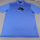 New Dunning Golf Coolmax Polo Shirt Men Xl Blue Sapphire Solid Stretch Tech Golf