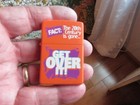 Vintage Nos Zippo  orange Matte  cigarette Lighter Get Over It  1998