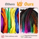Colorful Rooster Tail Feathers-50pc 10-12inch Natural Long Rooster Tail 