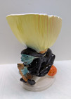 Vtg Halloween Ceramic Witch On Broom Candle Holder Planter  A-351  Japan