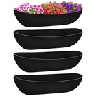  Pack 30 Inch Black Felt Window Box Liners- Fabric Trough Planter 30inch 4