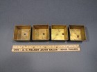 Set Of 4 Antique Brass Square Feet Caps Furniture Legs