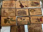 11 Early 1900s Antique Leather Post Cards