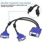 15pin Vga Y Splitter Cable 1 Male To 2 Female Dual Monitor Video Adapter