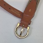 Tuttle Golf Men s Braided woven Belt Brown beige Leather Buckle 1 25  Sz 40