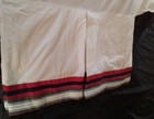 Pottery Barn Kids Crib Skirt Red Blue White Cotton Dust Ruffle Bedding Stripe