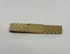 Vintage Swank Gold Tone W Diagonal Lines Tie Bar Center Box For Photo Signed