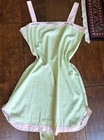 Antique Pistachio Green   Pink Embroidered Cotton 1920s Step In Teddy Chemise