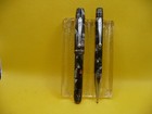 Sheaffer Vintage Gray With Red Streaks Junior Fountain Pen   Pencil Set-restored