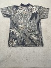 Vintage Mossy Oak Polo Shirt Mens Medium Camouflage Old Tree Logo Usa