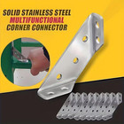 50 Pack Heavy Duty Stainless Steel Corner Brace   L Bracket Kit - 90 Degree Righ