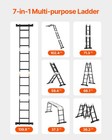  new multi-purpose Folding Ladder 7-in-1 Tall Extension Step Ladder a Frame 3 St