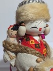 Chinese Ethnic 10  Wood Mother Child Hand Painted Doll Traditional Dress Figure
